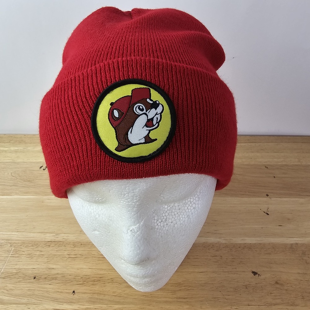 BUC-EES Bucees Bucky Beaver Mascot Red BEANIE Cuff Cap Adult One Size‎ Hat